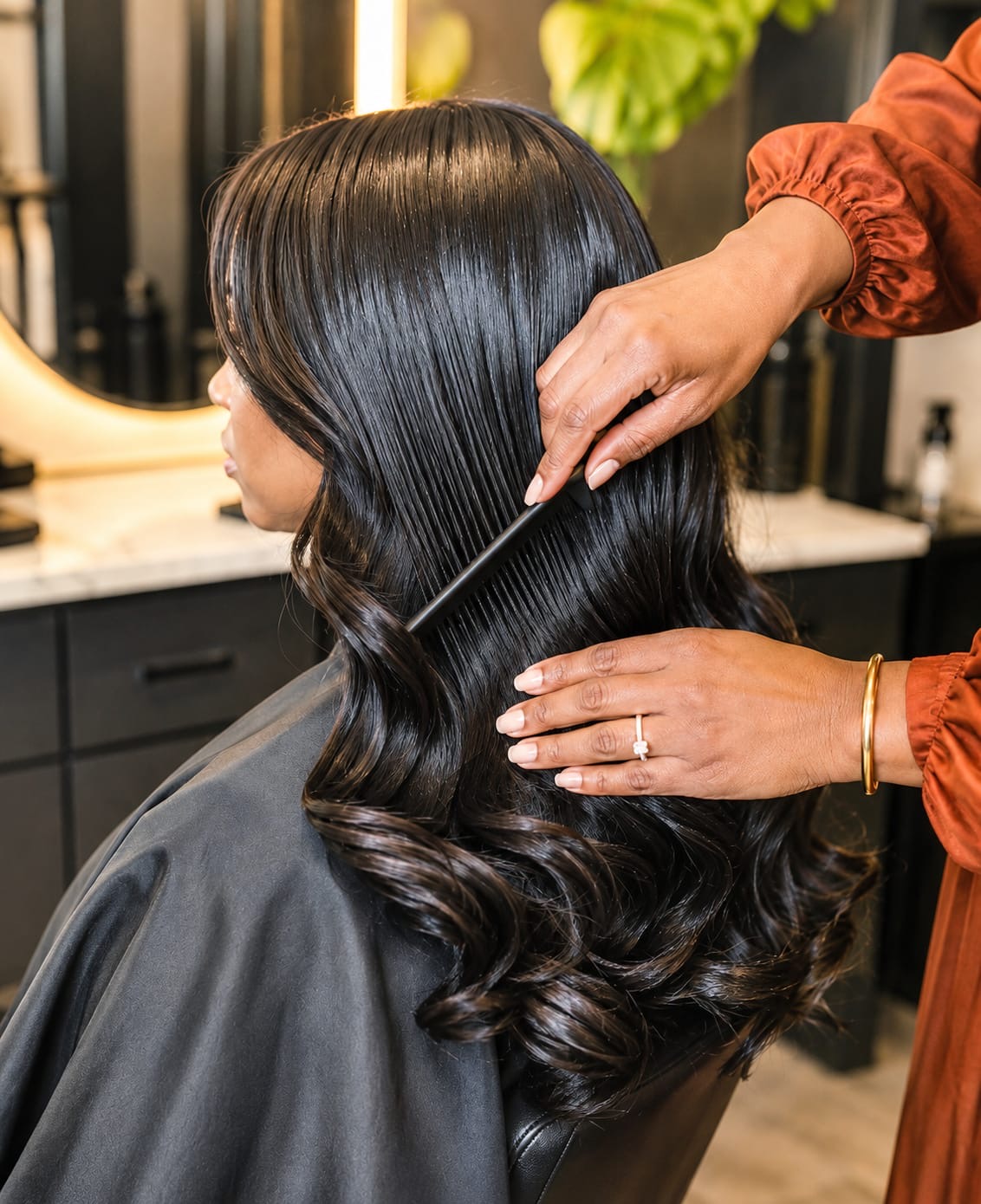 Glossy healthy hair transformation at Make Me Beauty