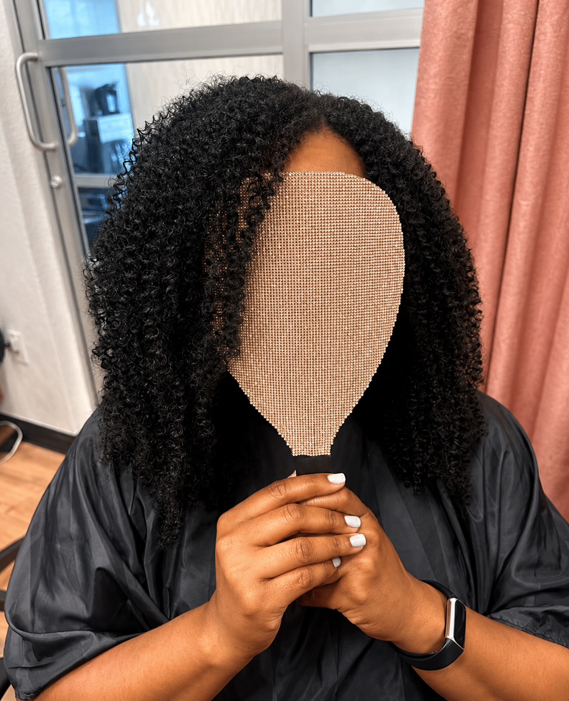 Voluminous kinky curly crochet install with natural texture